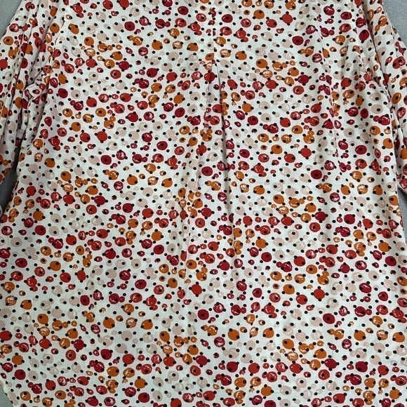 Velvet Heart Top Women Sz Large Fall Colors Roll Tab Sleeves Cranberry Pumpkin - Picture 9 of 16